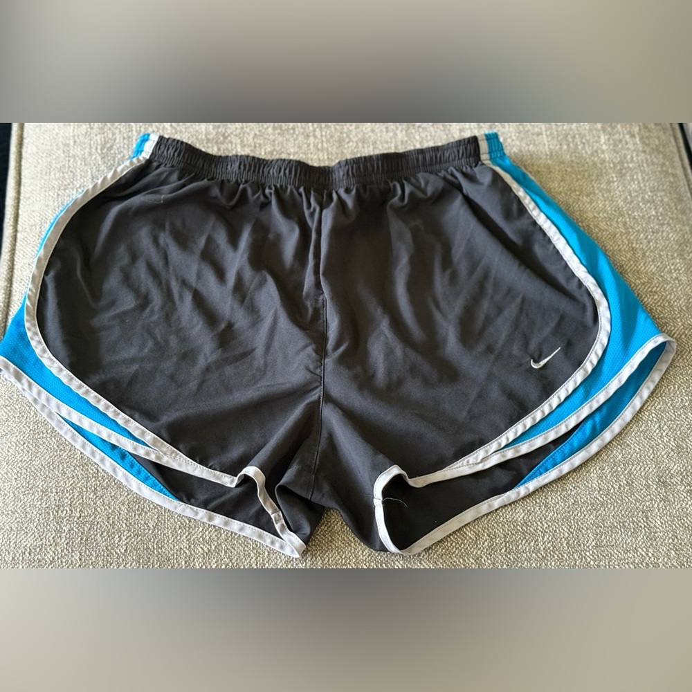 Women’s Nike Black and Blue Athletic Shorts
